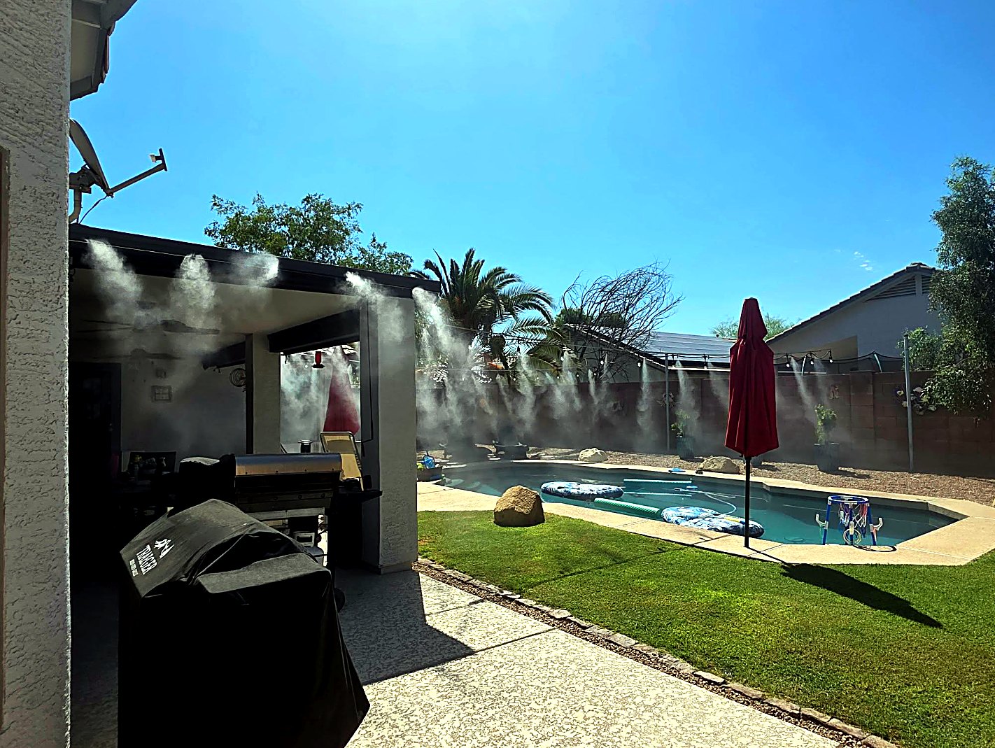 Poolside misting install by Alpha-Plumbing Services in Goodyear AZ