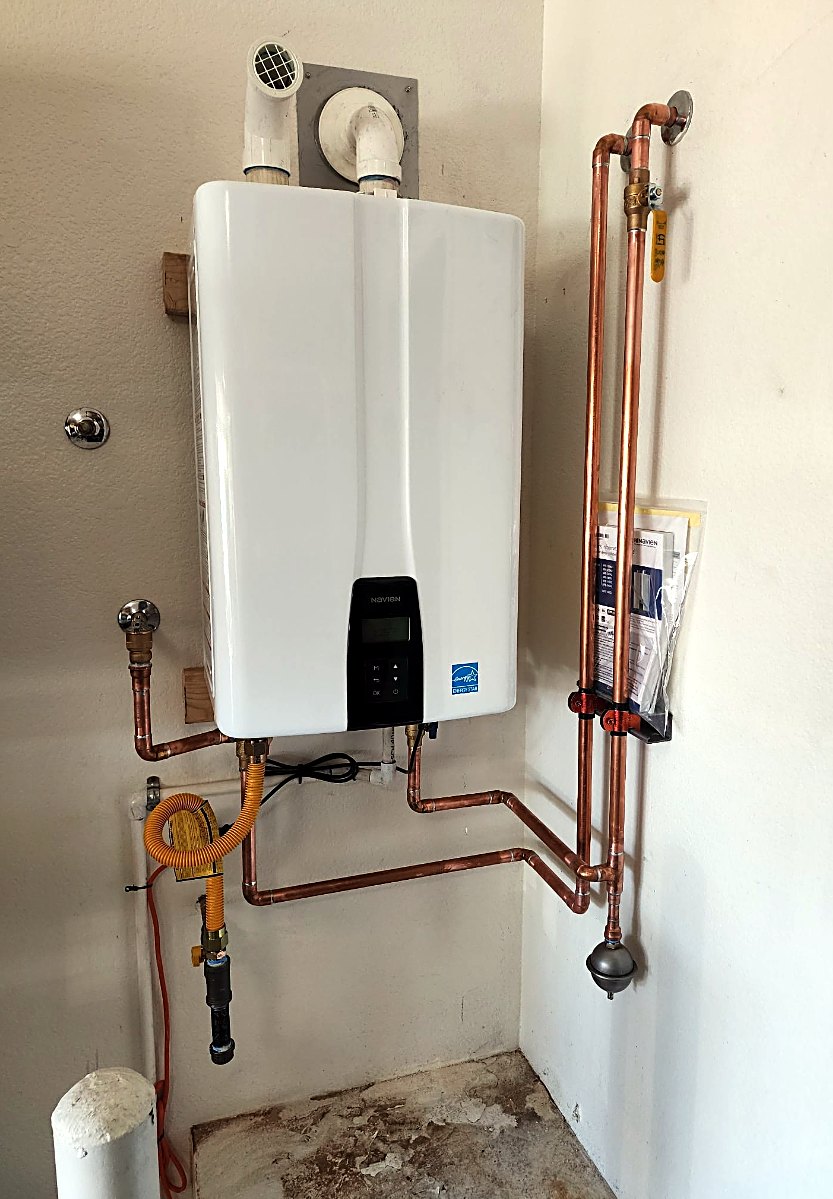 Tankless water heater install by Alpha-Plumbing Services in Goodyear AZ
